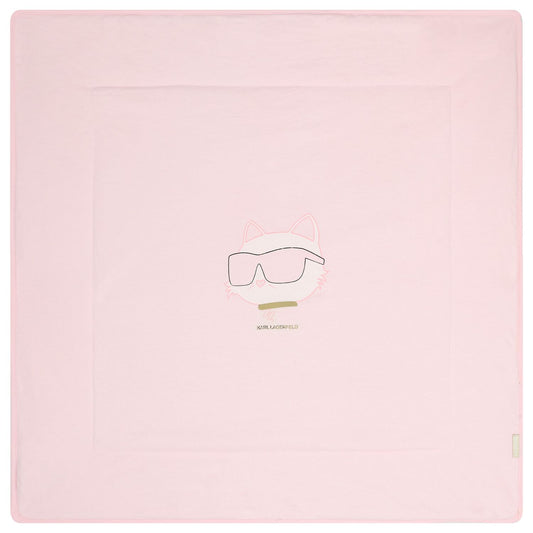 KARL LAGERFELD Baby Girls Pink Choupette Logo Blanket