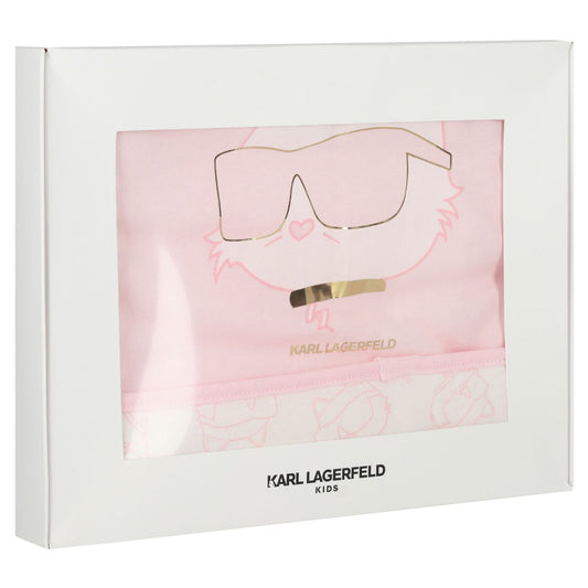 KARL LAGERFELD Baby Girls Pink Choupette Logo Blanket