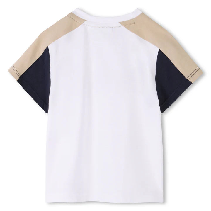 BOSS Younger Boys White & Beige Shorts Set