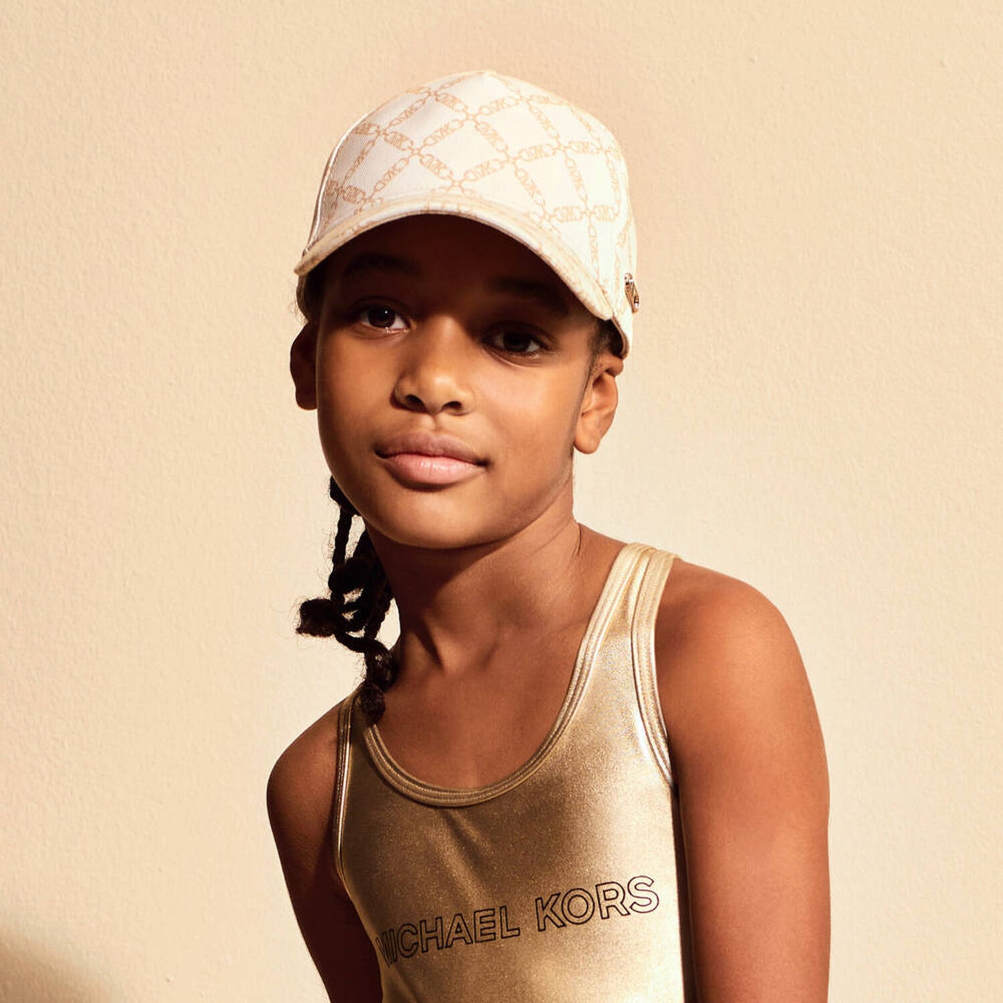 MICHAEL KORS R30516/342 Girls Brown & Gold Logo Cap
