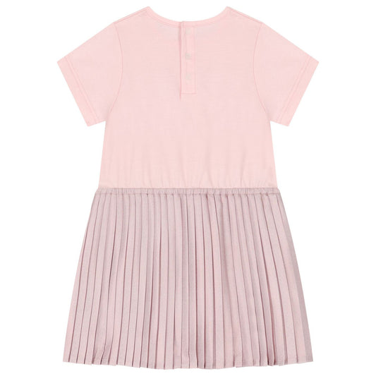 MICHAEL KORS Younger Girls Pink Logo Pleated Dress