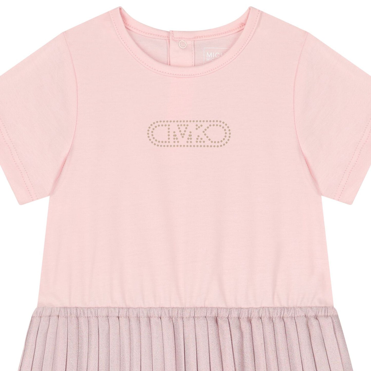 MICHAEL KORS Younger Girls Pink Logo Pleated Dress