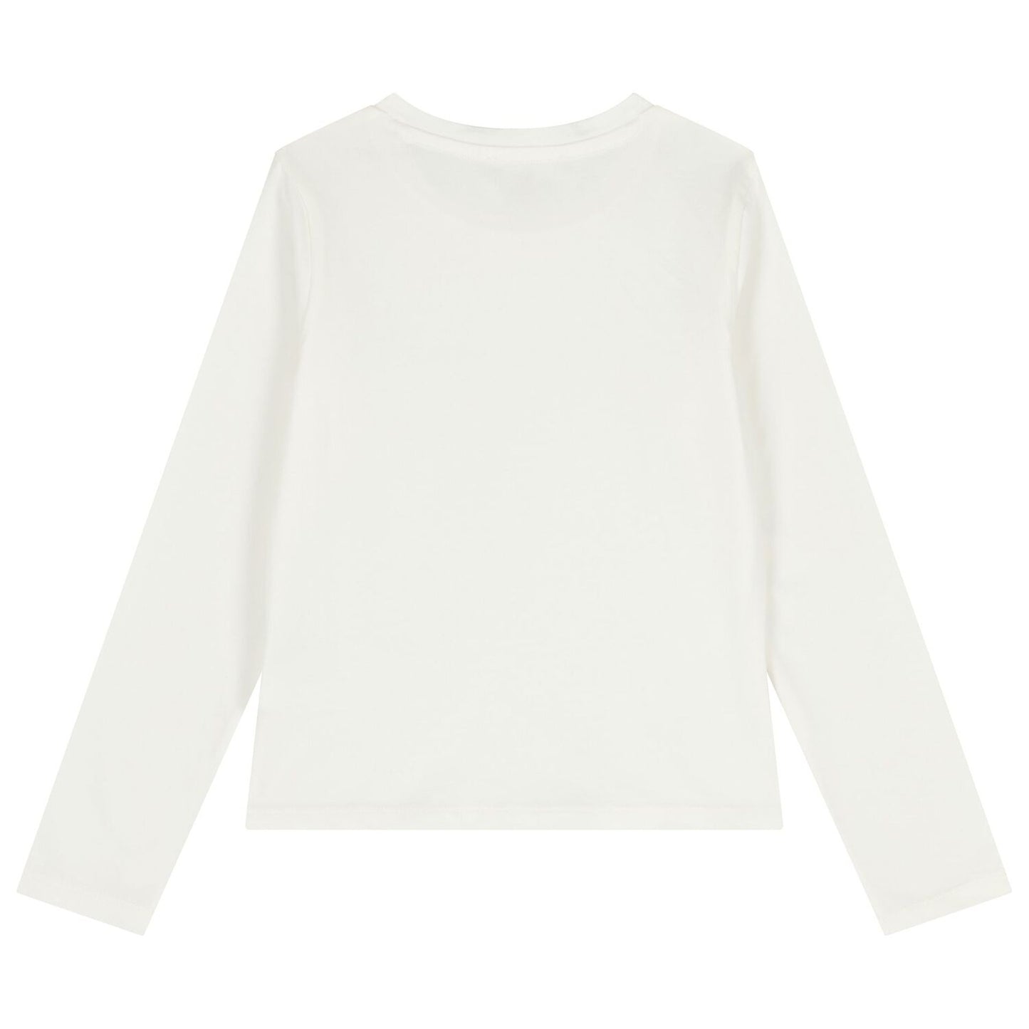 MICHAEL KORS R30488.117 Girls Ivory Logo Long Sleeve Top