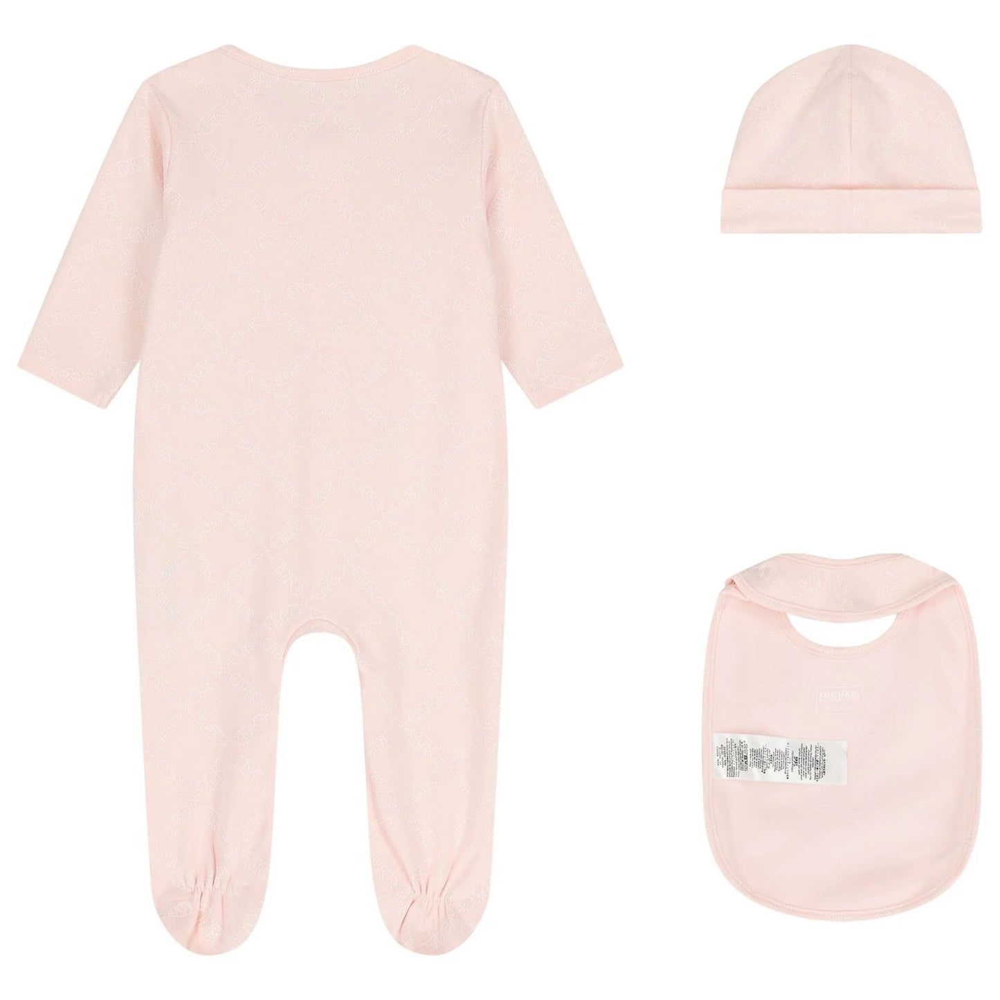 MICHAEL KORS R30503/46M Baby Girls Pink Logo Babygrow Gift Set
