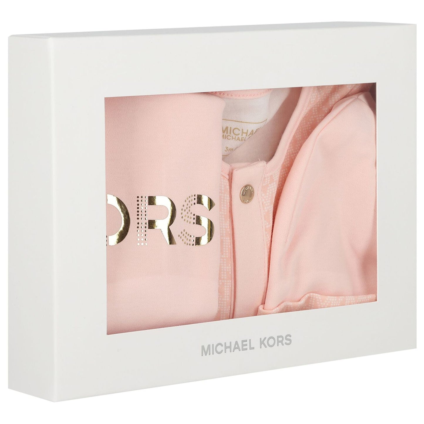 MICHAEL KORS Baby Girls Pink Logo Babygrow Gift Set