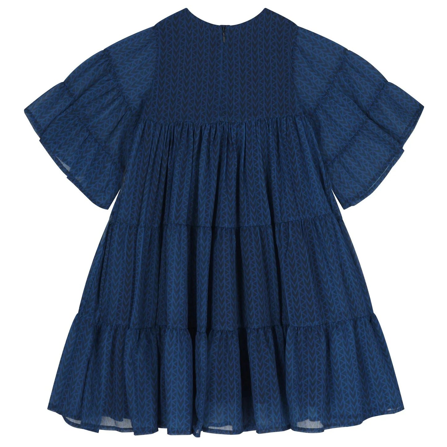 MICHAEL KORS Girls Navy Blue Logo Tiered Dress