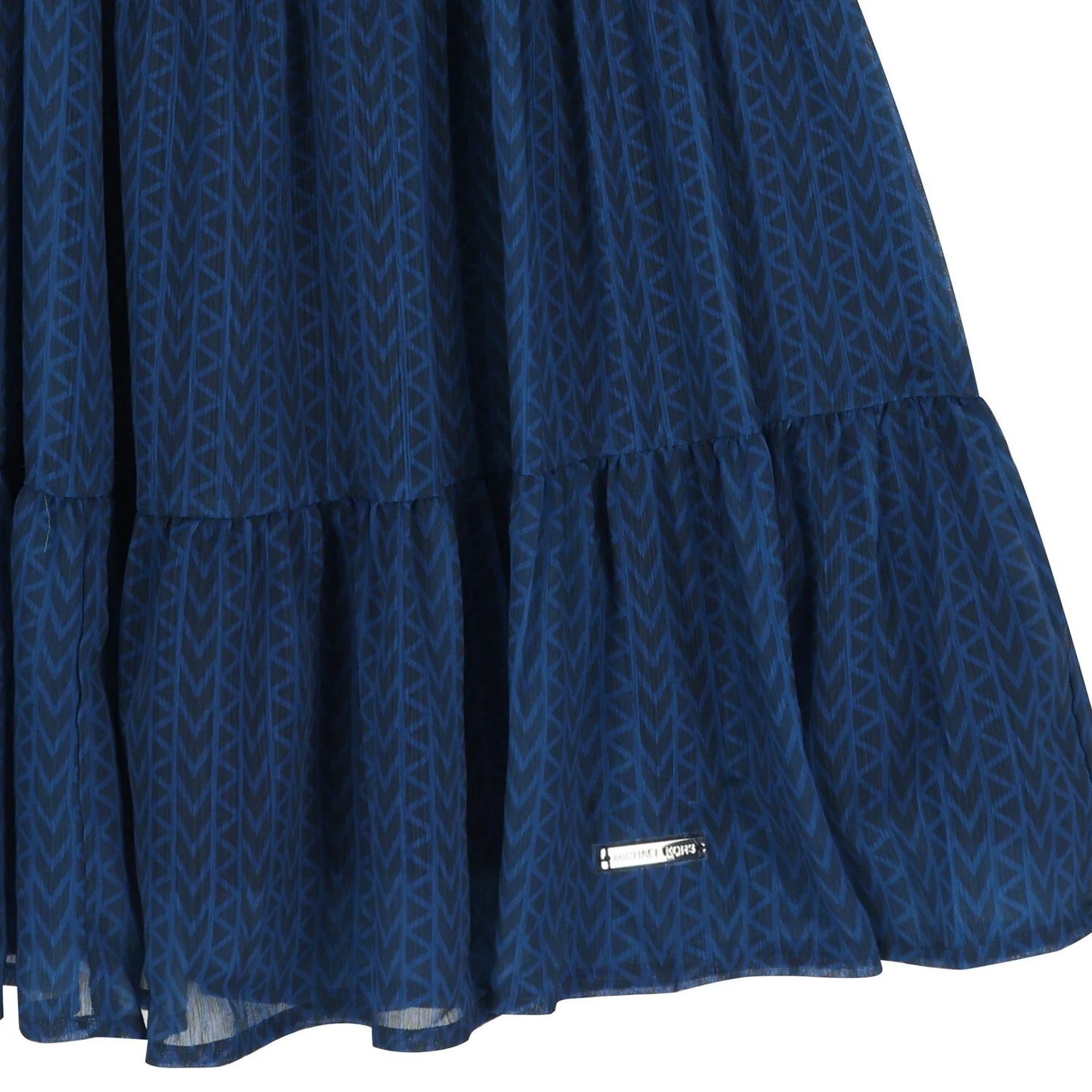 MICHAEL KORS Girls Navy Blue Logo Tiered Dress