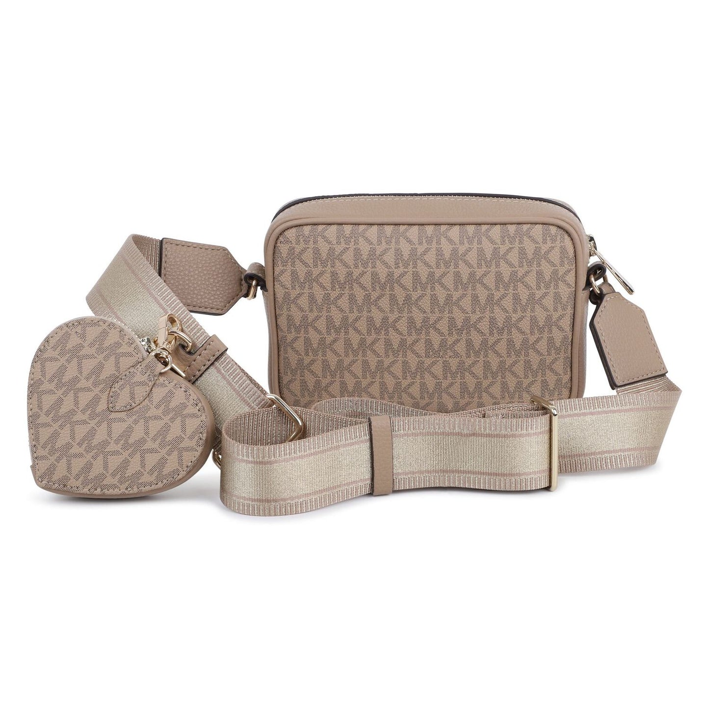 MICHAEL KORS Girls Beige Logo Shoulder Bag