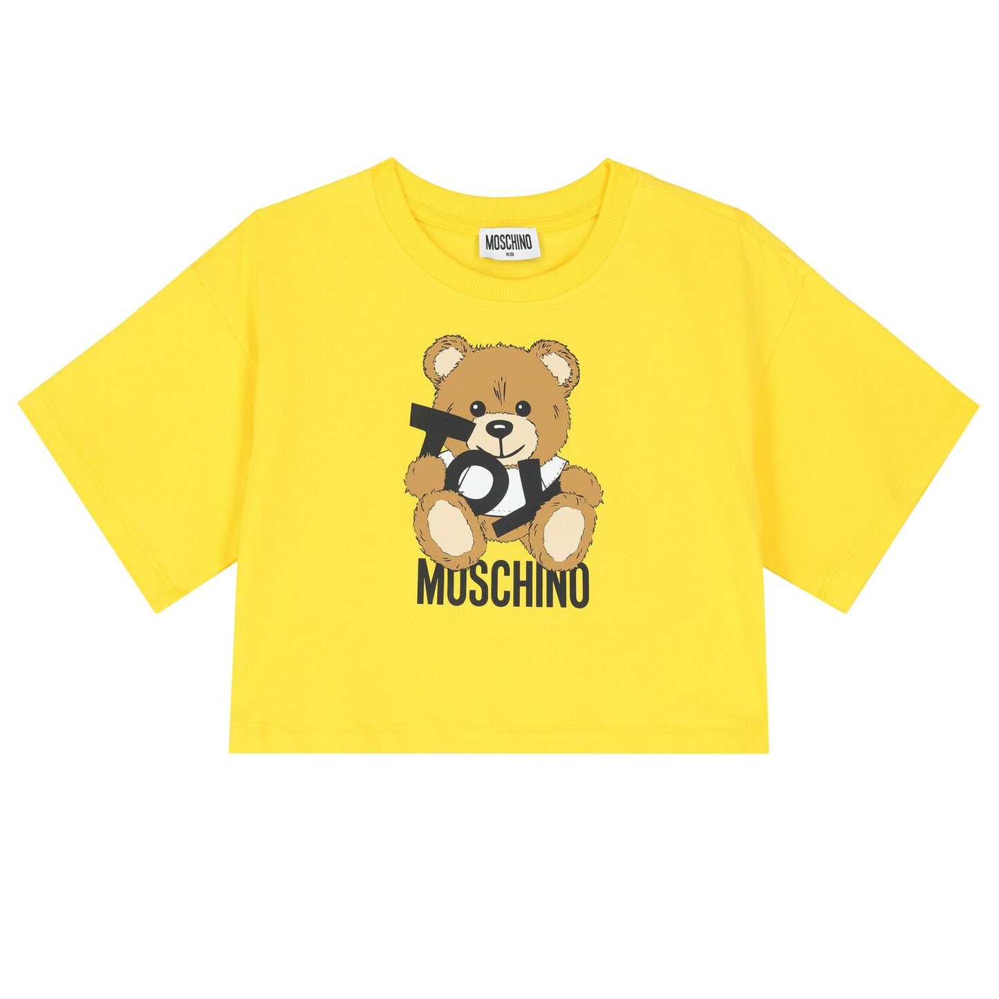 MOSCHINO Girls Yellow Teddy Bear Logo T-Shirt