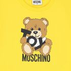 MOSCHINO Girls Yellow Teddy Bear Logo T-Shirt