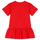 MOSCHINO Girls Red Teddy Bear Logo Dress