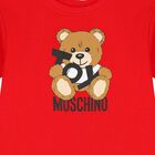 MOSCHINO Girls Red Teddy Bear Logo Dress