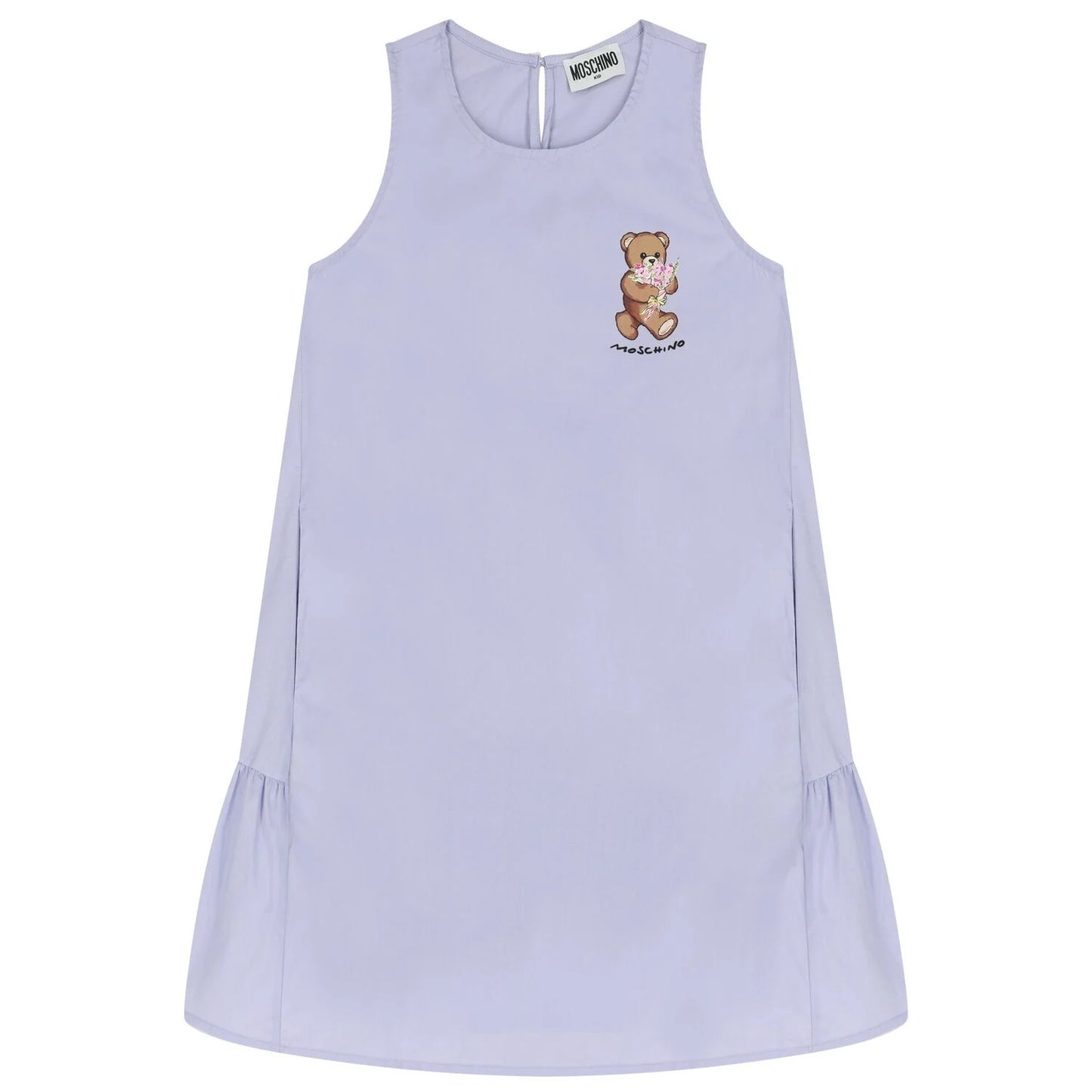 MOSCHINO Girls Lilac Purple Teddy Bear Logo Dress