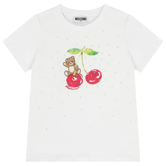 MOSCHINO Girls White Teddy Bear T-Shirt