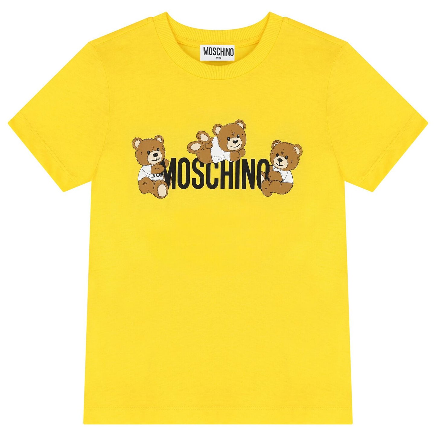MOSCHINO Unisex Yellow Short Sleeve Logo T-Shirt