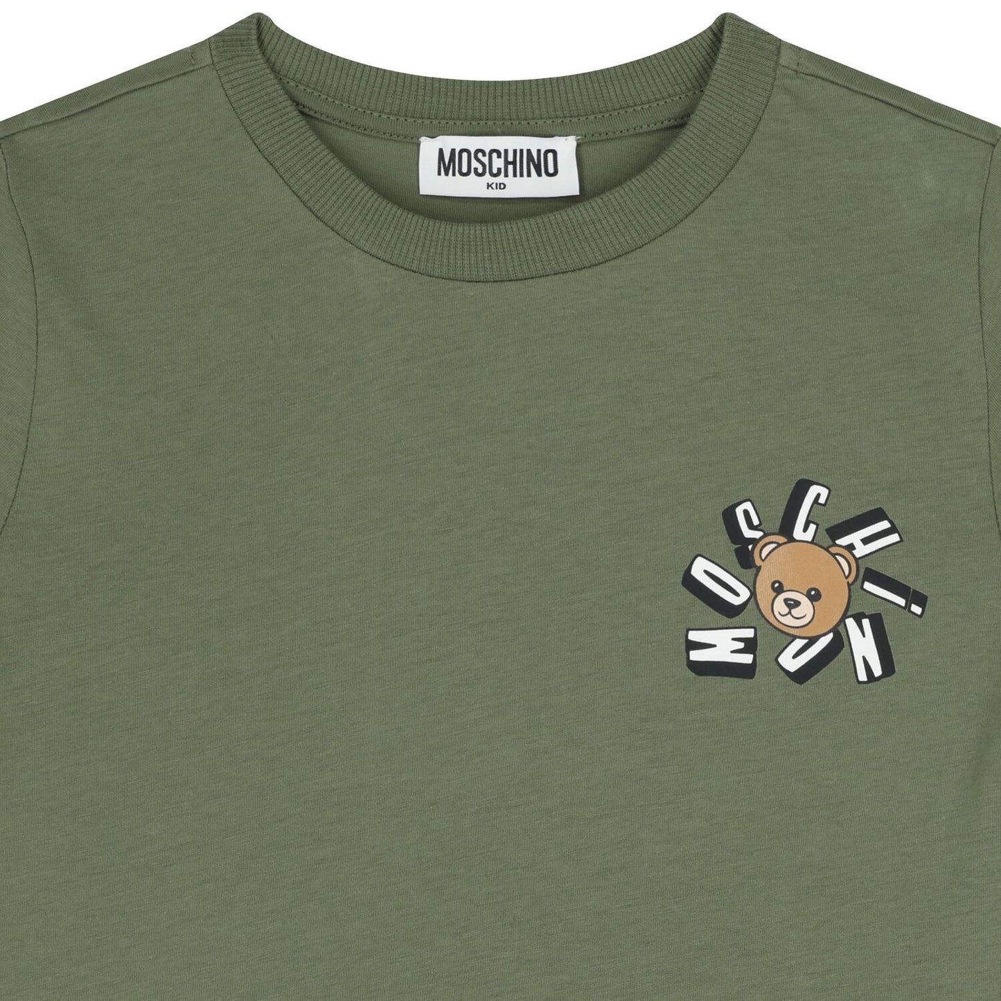 MOSCHINO Green Teddy Bear Logo T-Shirt