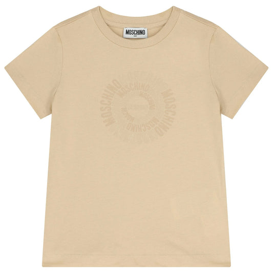 MOSCHINO Younger Beige Logo T-Shirt
