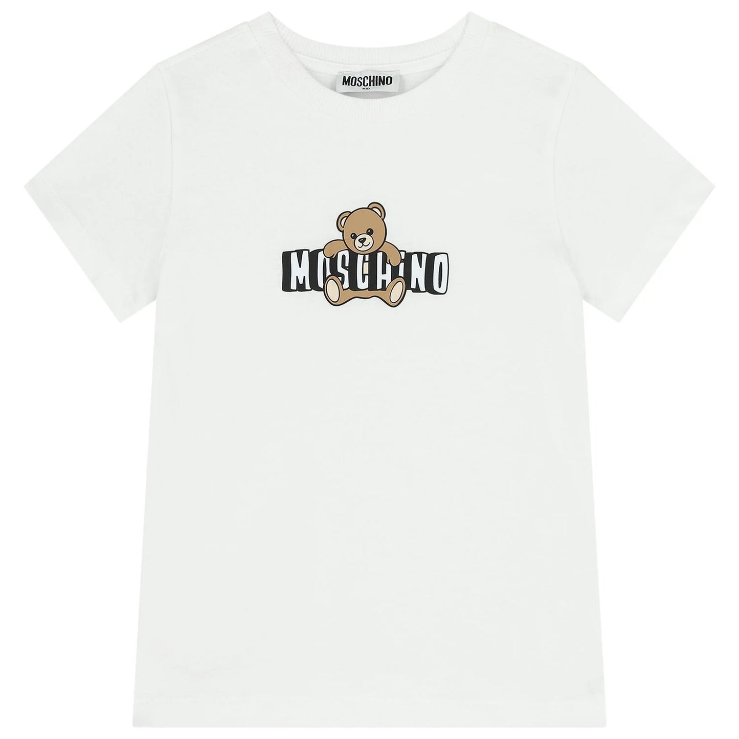 MOSCHINO Boys White Teddy Bear Logo T-Shirt