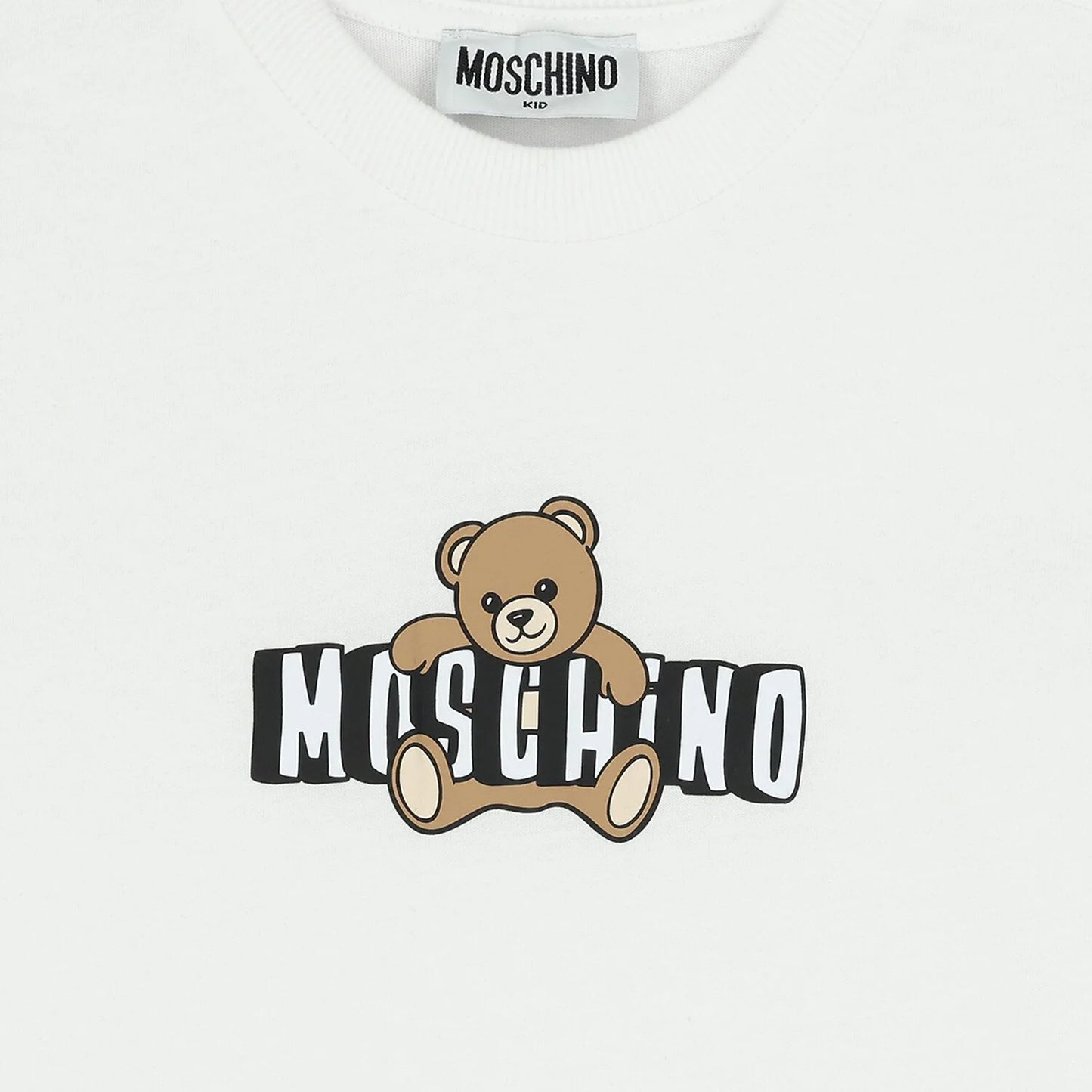 MOSCHINO Boys White Teddy Bear Logo T-Shirt