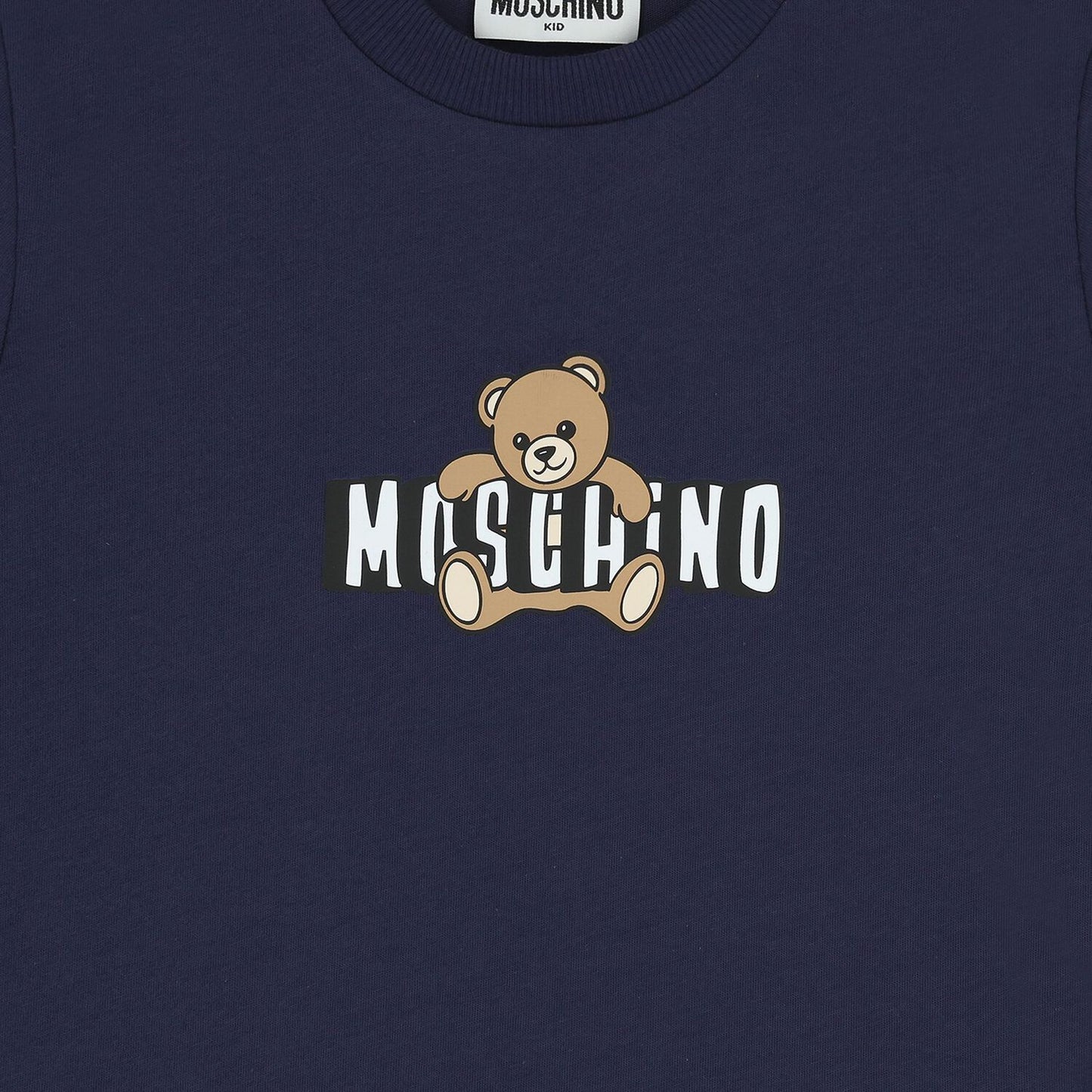 MOSCHINO Navy Blue Teddy Bear Logo T-Shirt
