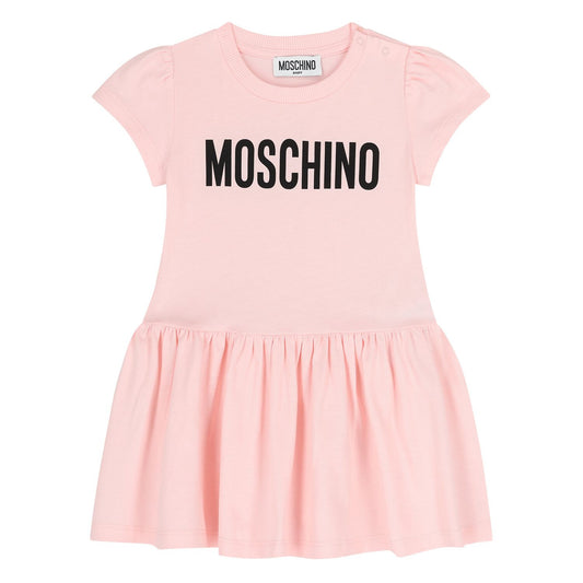MOSCHINO Younger Girls Pink Logo Dress