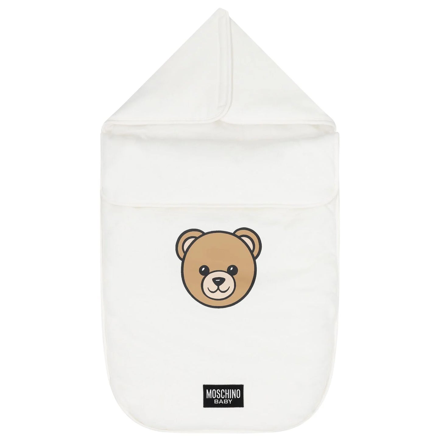 MOSCHINO White Teddy Bear Logo Baby Nest