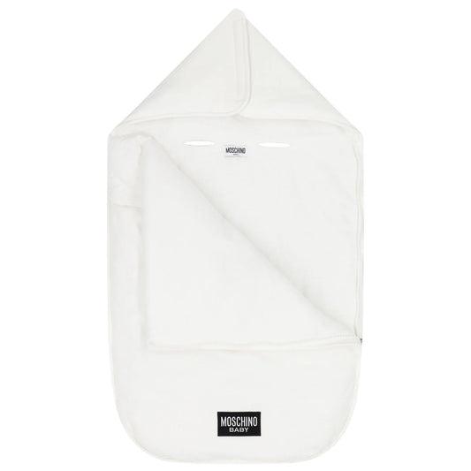 MOSCHINO White Teddy Bear Logo Baby Nest