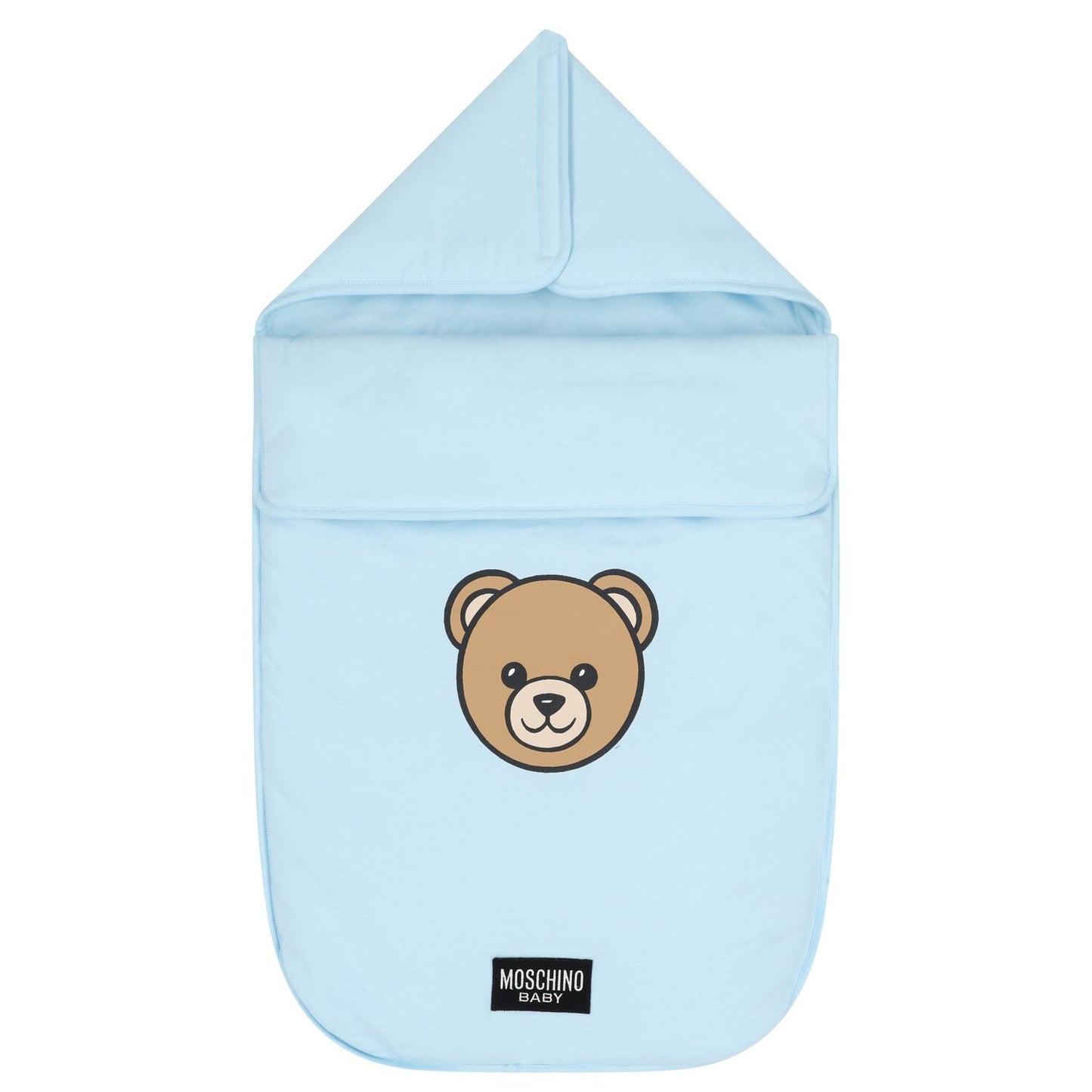 MOSCHINO Baby Boy Baby Blue Teddy Bear Logo Baby Nest