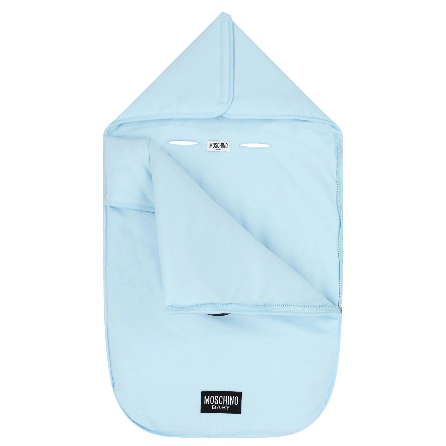 MOSCHINO Baby Boy Baby Blue Teddy Bear Logo Baby Nest