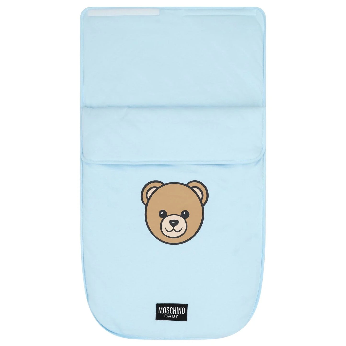 MOSCHINO Baby Boy Baby Blue Teddy Bear Logo Baby Nest