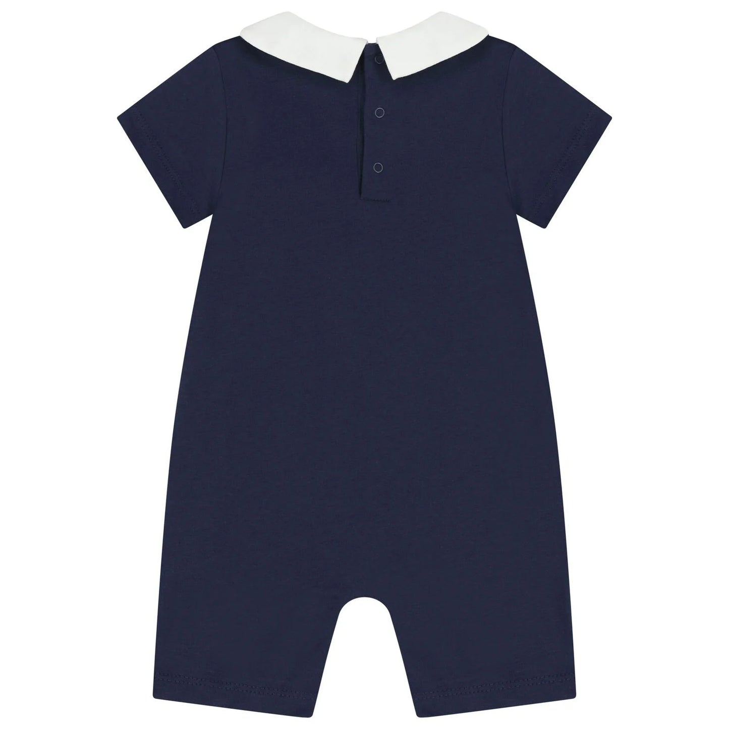 MOSCHINO Navy Blue Teddy Bear Logo Baby Romper
