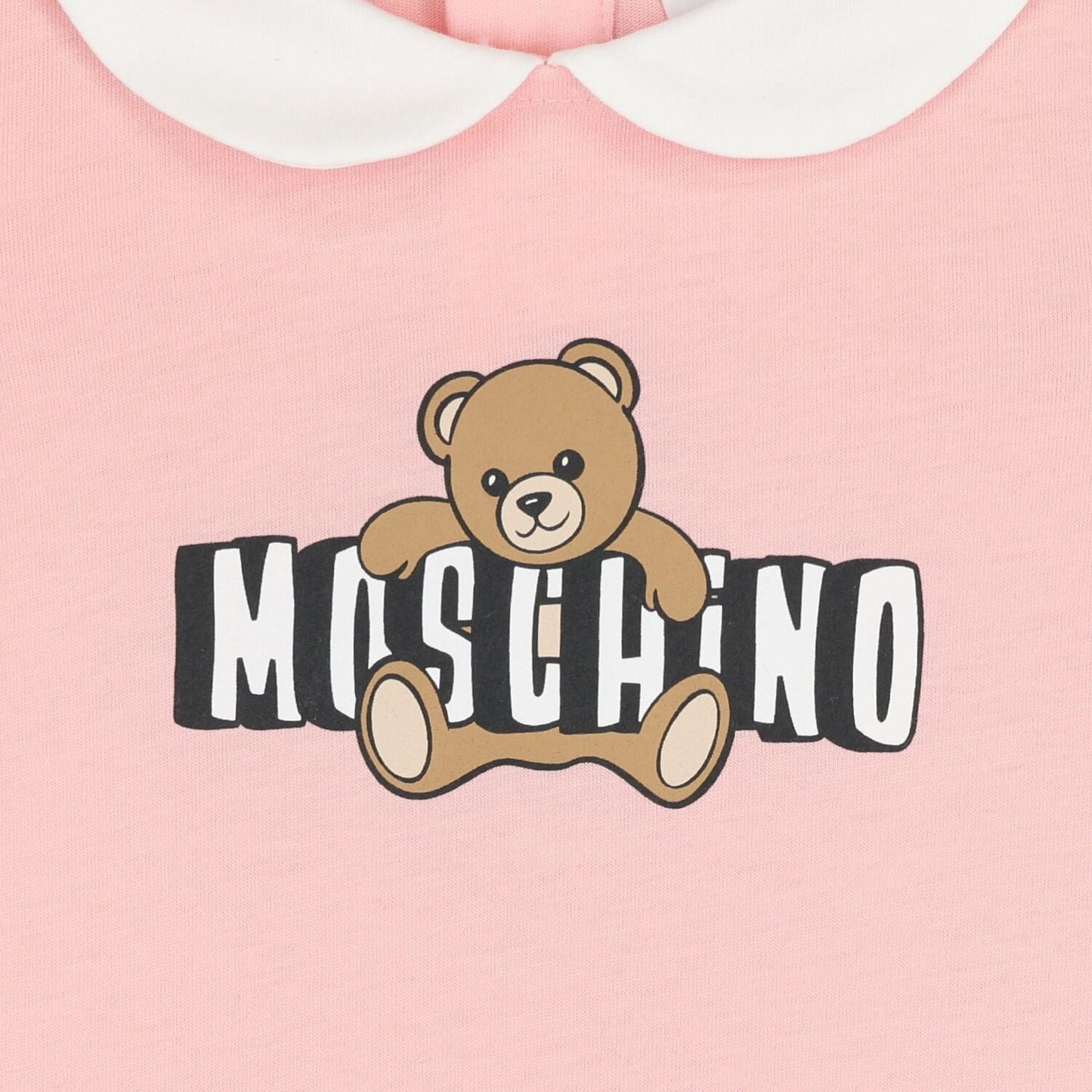 MOSCHINO Baby Girls Pink Teddy Bear Logo Romper