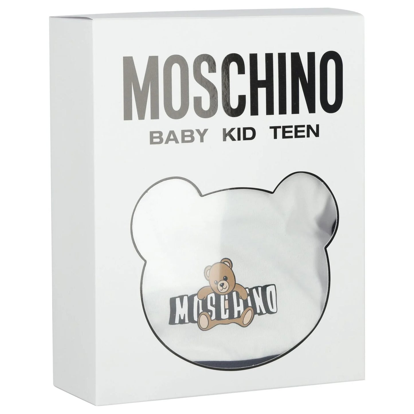 MOSCHINO Navy Blue Teddy Bear Logo Babygrow Gift Set
