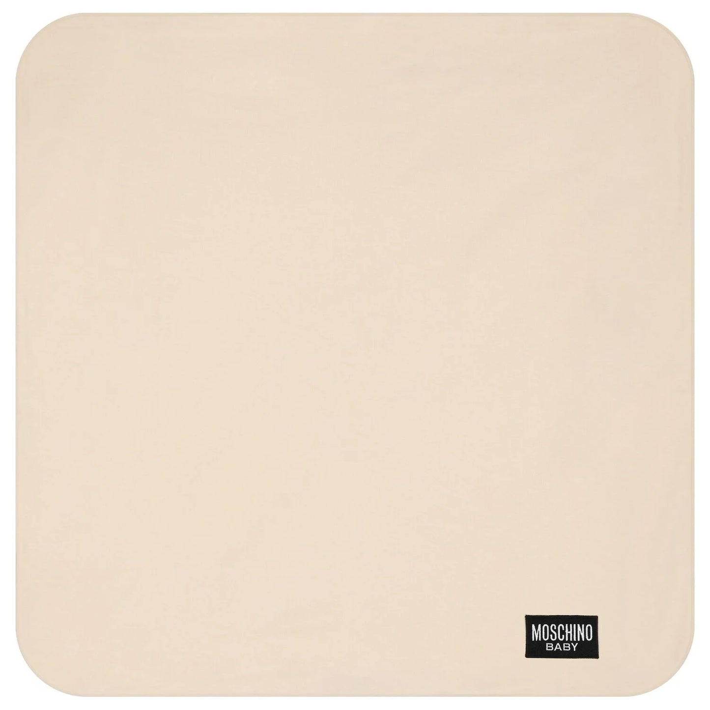 MOSCHINO Beige Teddy Bear Logo Baby Blanket