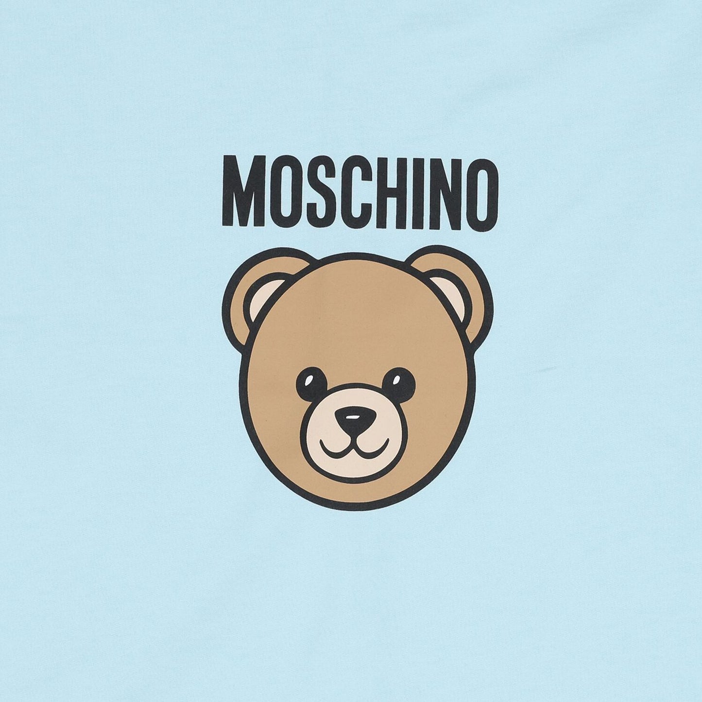 MOSCHINO Baby Blue Teddy Bear Logo Baby Blanket