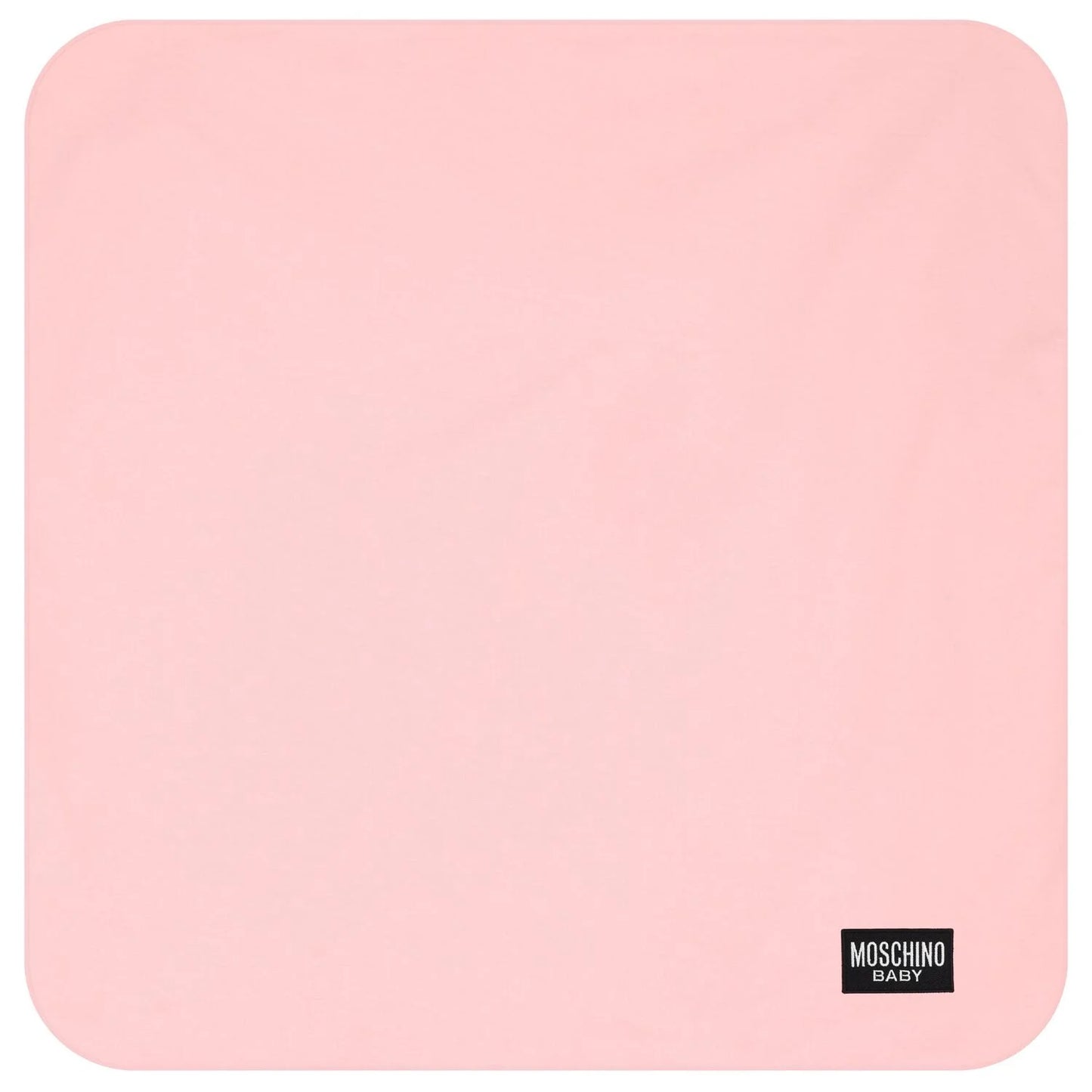MOSCHINO Girls Pink Teddy Bear Logo Baby Blanket