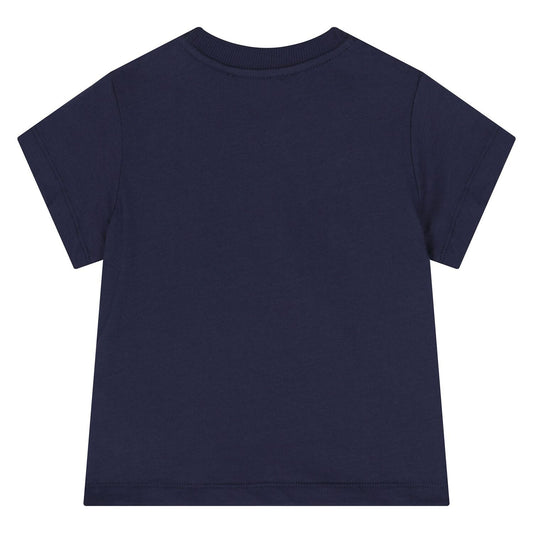 MOSCHINO Younger Navy Blue Teddy Bear Logo T-Shirt