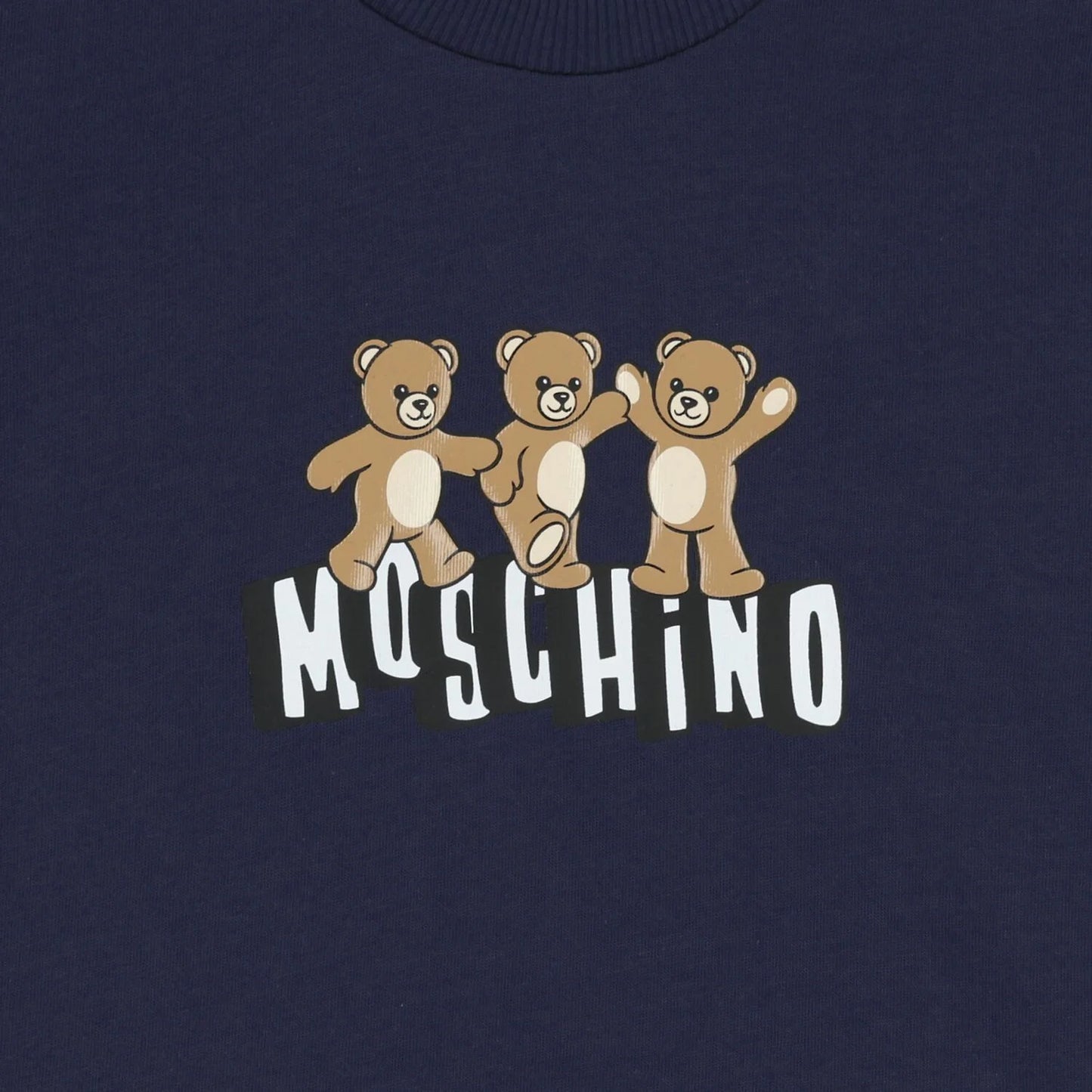MOSCHINO Younger Navy Blue Teddy Bear Logo T-Shirt