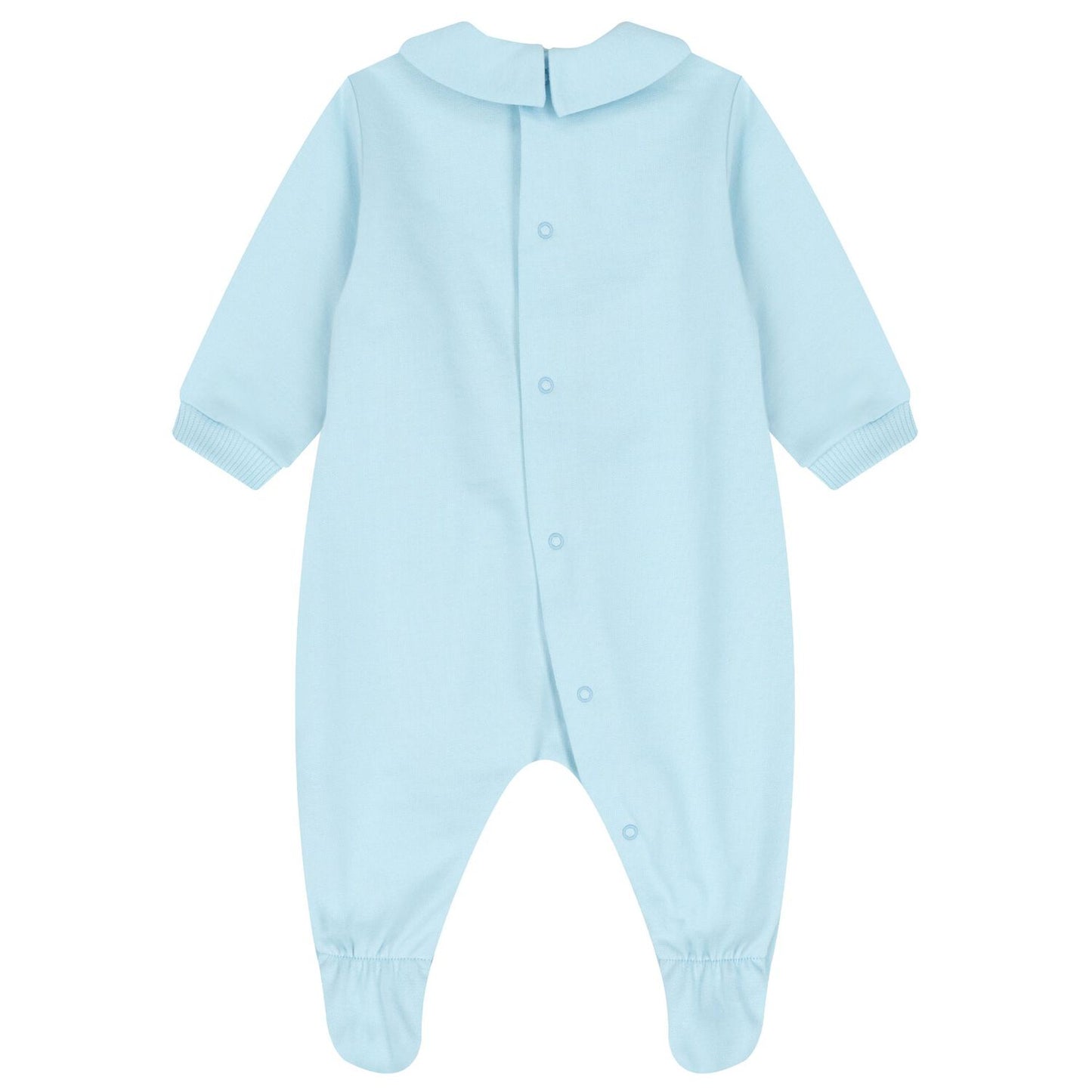 MOSCHINO Baby Blue Teddy Bear Logo Babygrow