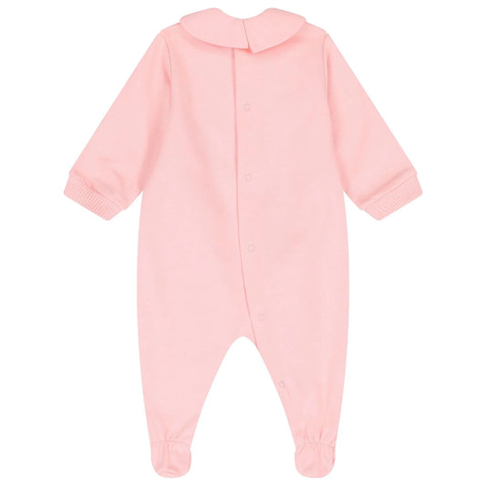MOSCHINO Baby Girls Pink Teddy Bear Logo Babygrow