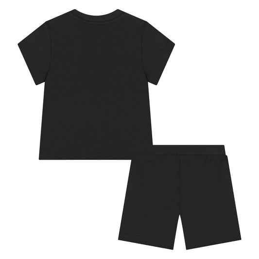 MOSCHINO Younger Black Teddy Bear Shorts Set