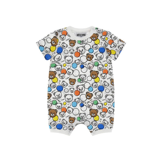 MOSCHINO Baby Romper Addition White Smile&Bubble