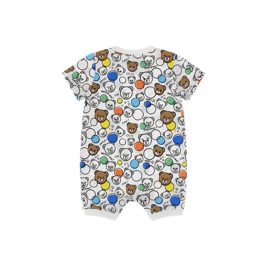 MOSCHINO Baby Romper Addition White Smile&Bubble