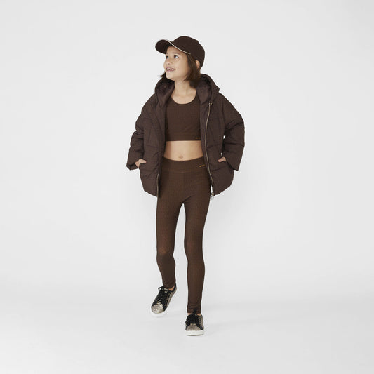 MICHAEL KORS Girls Brown Logo Leggings