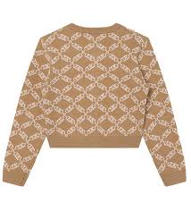 MICHAEL KORS Girls Long Sleeved Gold Cropped Sweater
