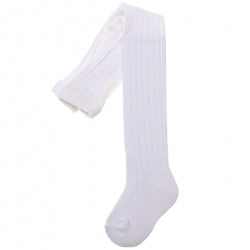 162 Ribbed Tights White