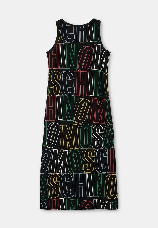 MOSCHINO Girls Sleeveless Logo Casual Dress