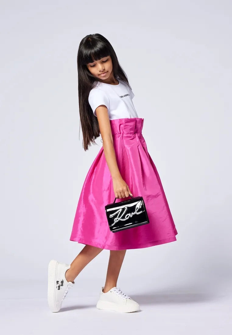 KARL LAGERFELD Girls White & Pink Tulle Dress