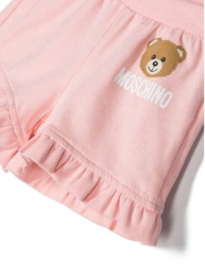 MOSCHINO Girls Pink Logo Shorts