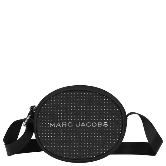 MARC JACOBS Girls Black Logo Rhinestone Bag